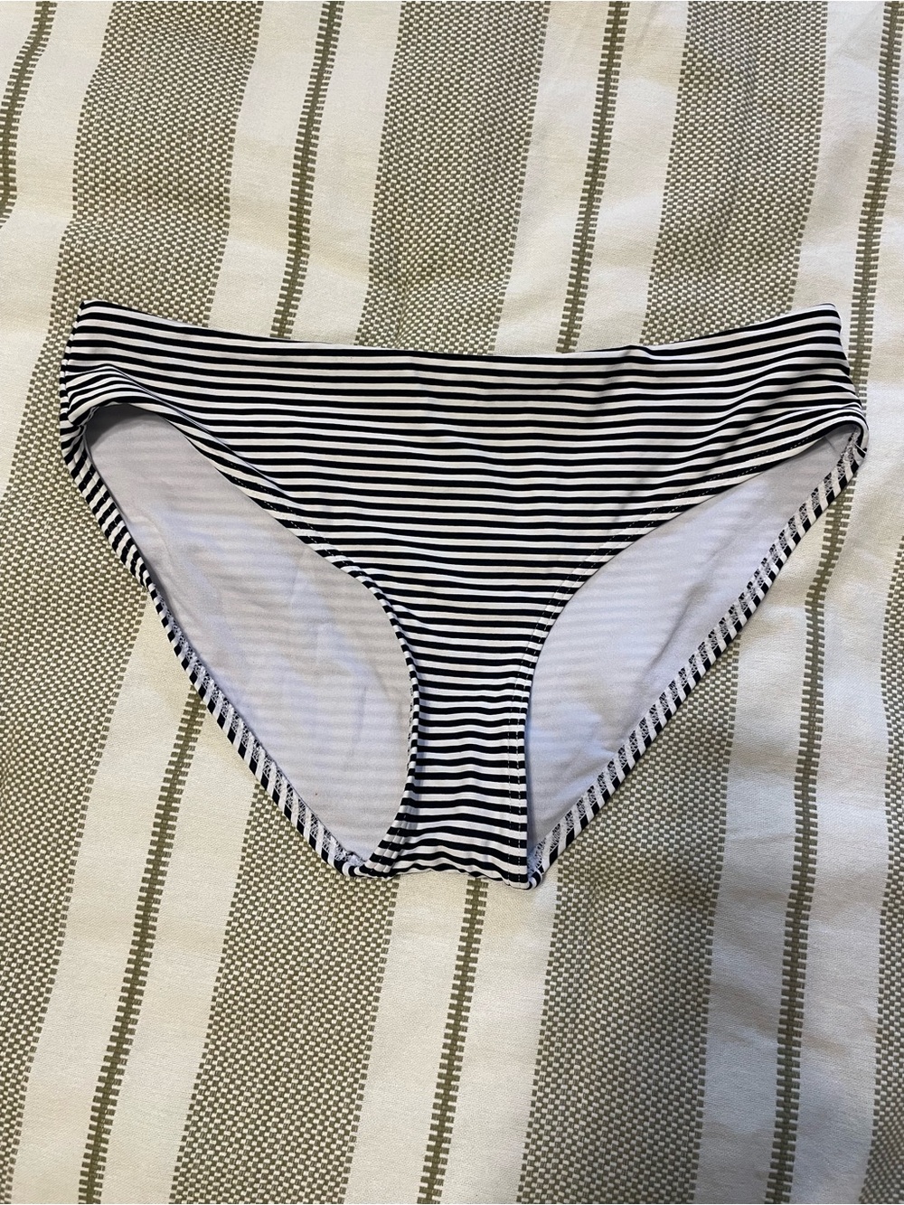 Black & White Stripe Hip-Hugger Bikini Bottoms